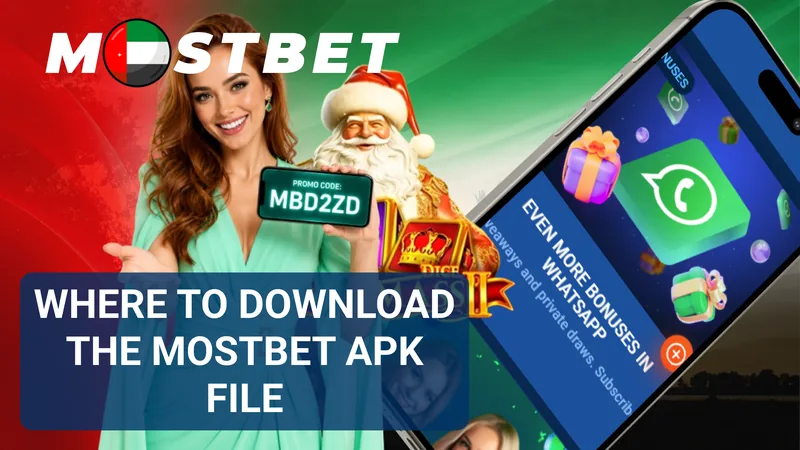 Mostbet APK download page displayed on an Android smartphone