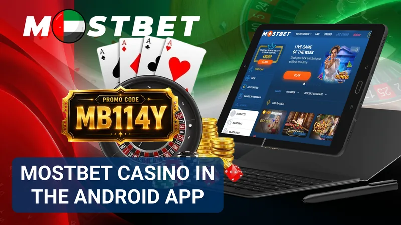 Mostbet casino games interface on Android smartphone