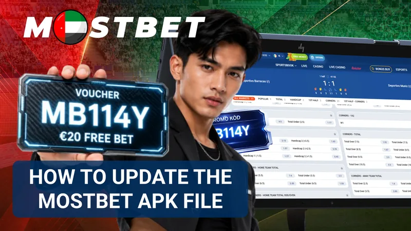 Mostbet APK update process on an Android smartphone