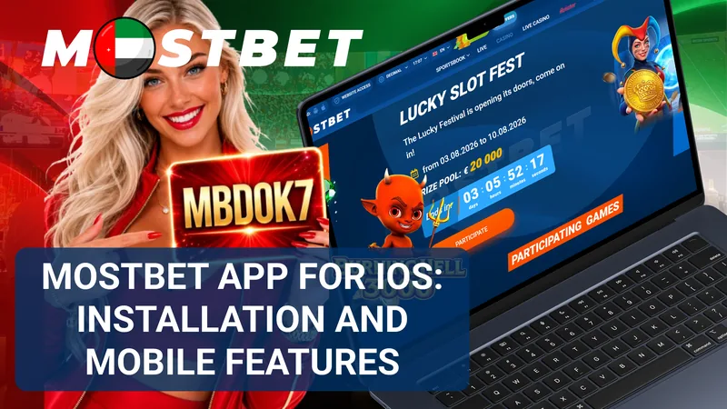 Mostbet iOS app interface on an iPhone with betting and casino features