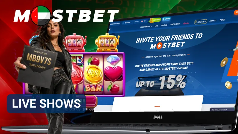 Live Shows section with interactive casino entertainment