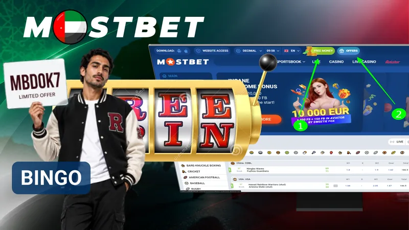 Bingo game interface with numbered cards and results